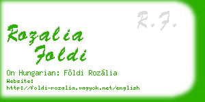 rozalia foldi business card